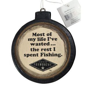 Ohio Wholesale 2006 Jeff Foxworthy Ornament 3.5 x 4-inch Black Wood Fishing